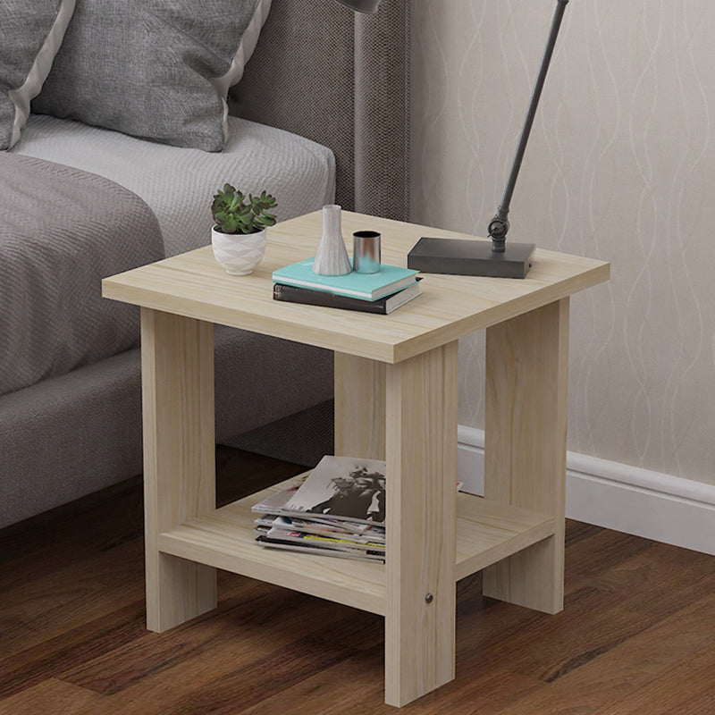 Contemporary Wooden Side Table One Shelf End Table With Four Legs