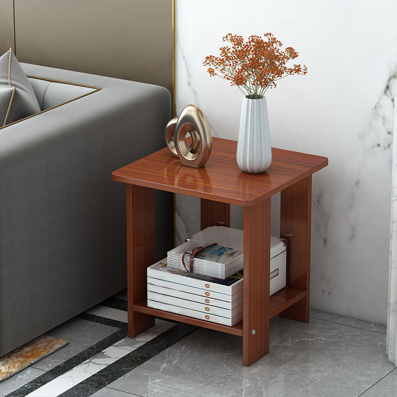 Contemporary Wooden Side Table One Shelf End Table With Four Legs