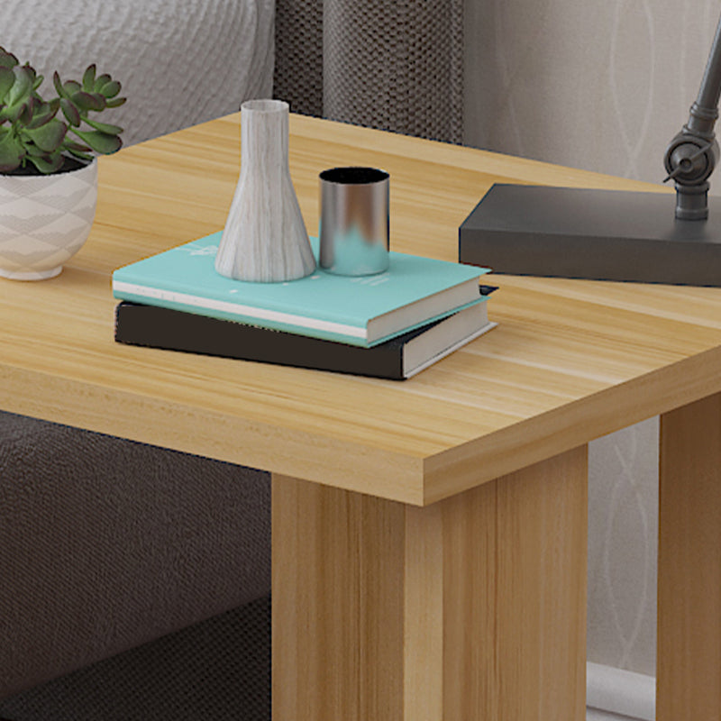 Contemporary Wooden Side Table One Shelf End Table With Four Legs