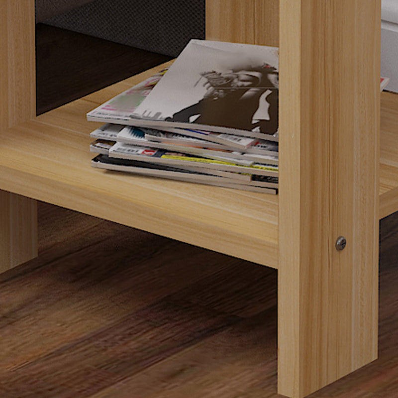 Contemporary Wooden Side Table One Shelf End Table With Four Legs