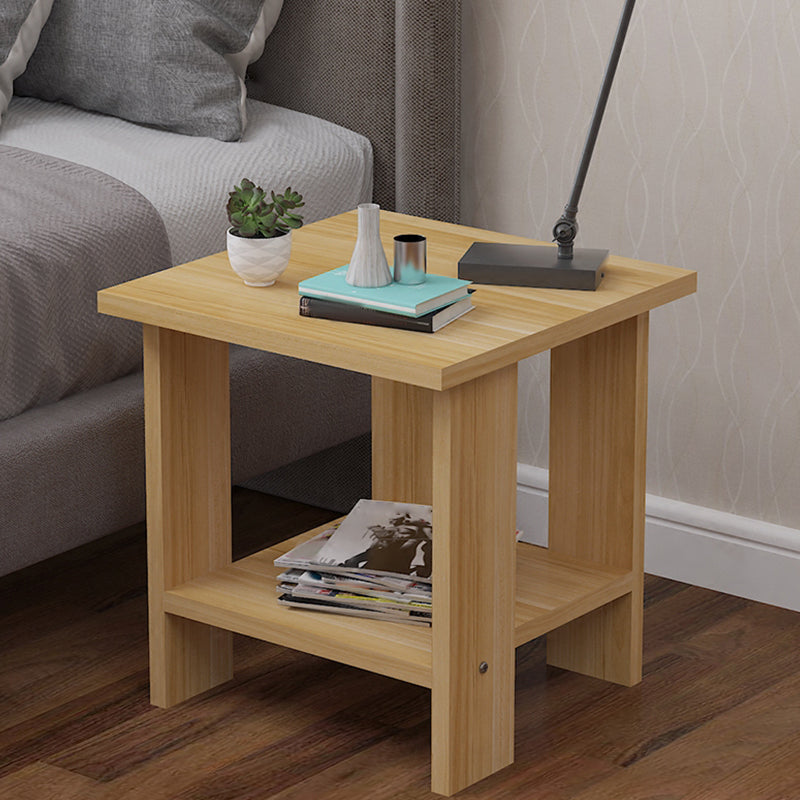 Contemporary Wooden Side Table One Shelf End Table With Four Legs