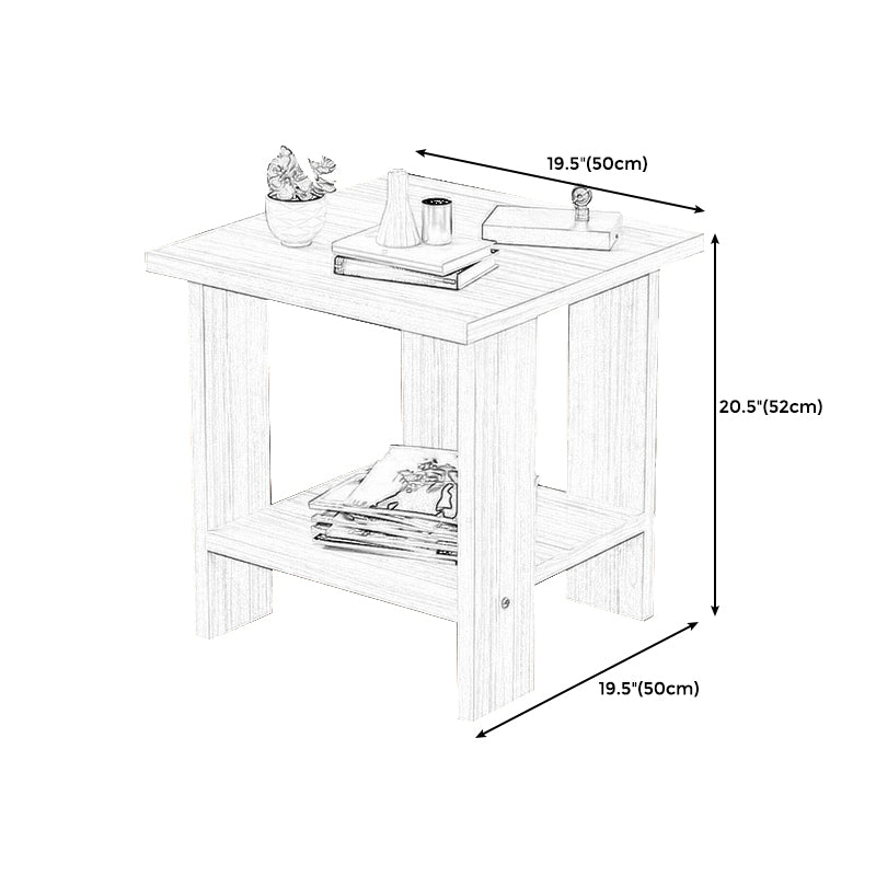 Contemporary Wooden Side Table One Shelf End Table With Four Legs