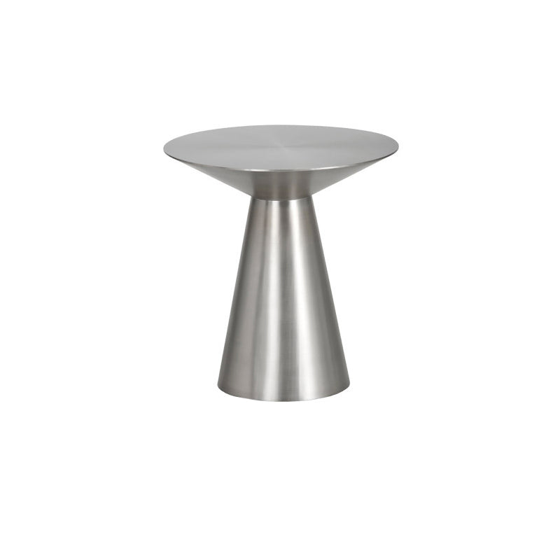 Metal Gold Round Modern Pedestal Side Table  End Table for Living Room