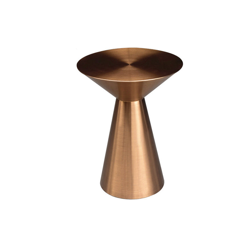 Metal Gold Round Modern Pedestal Side Table  End Table for Living Room