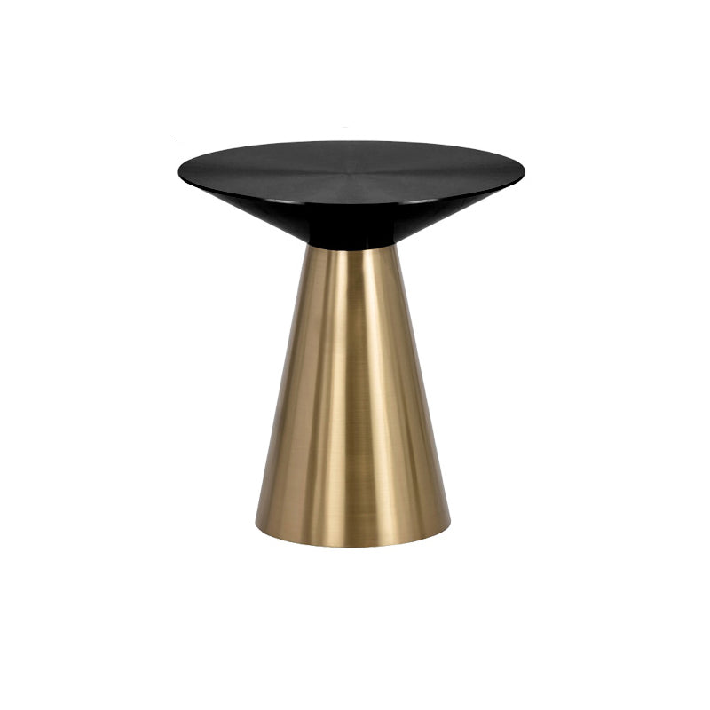 Metal Gold Round Modern Pedestal Side Table  End Table for Living Room