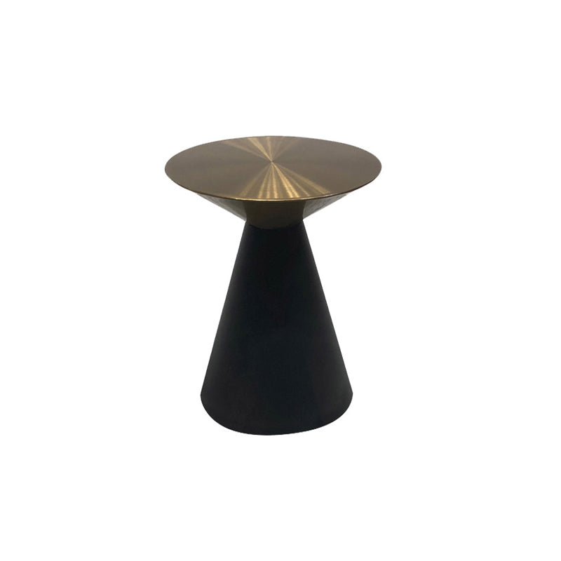 Metal Gold Round Modern Pedestal Side Table  End Table for Living Room