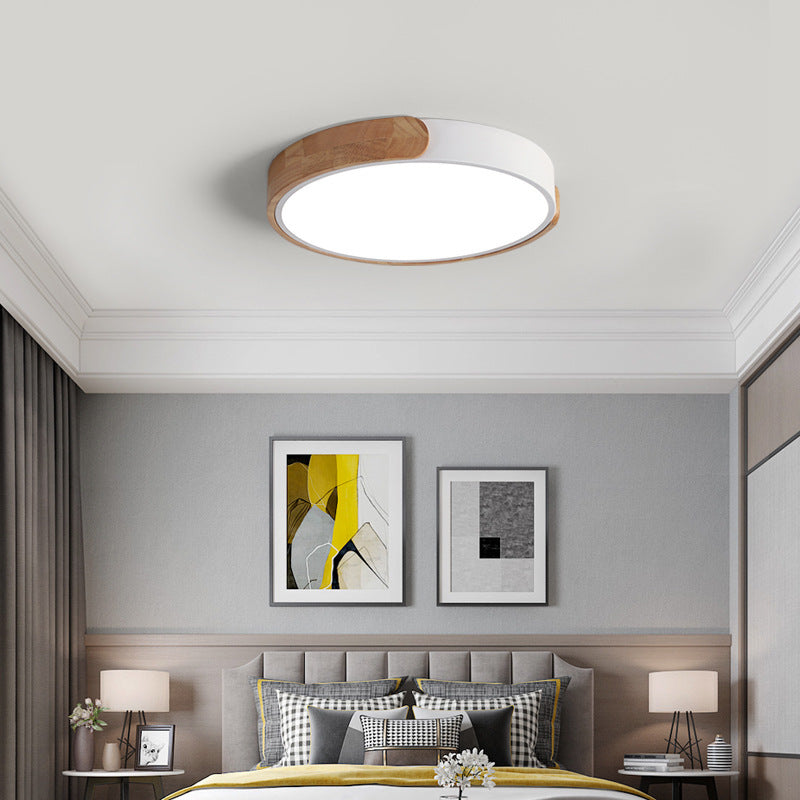 Round Shape Metal Flush Ceiling Light Nordic Macarons Style 1-Light Flush Mount Lighting