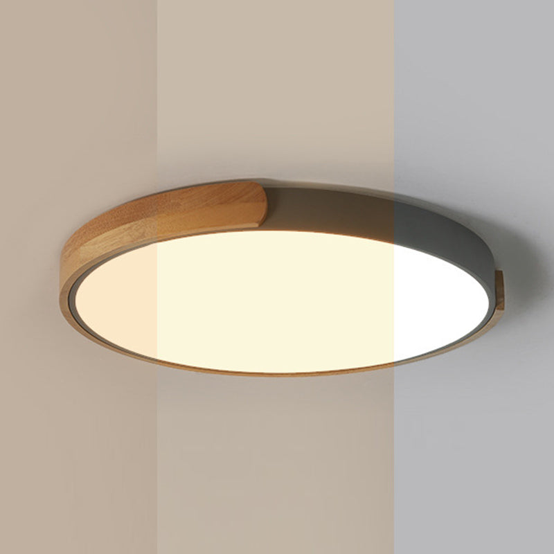 Round Shape Metal Flush Ceiling Light Nordic Macarons Style 1-Light Flush Mount Lighting