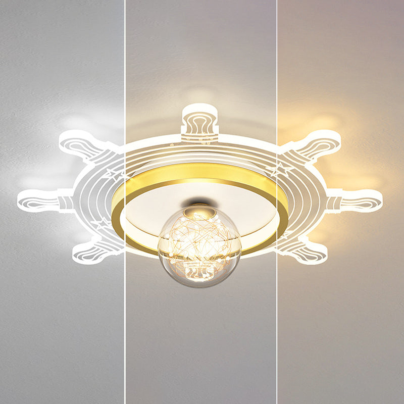 Metal Shaded Ceiling Mount Light Fixture Nordic Style LED Ceiling Lamp