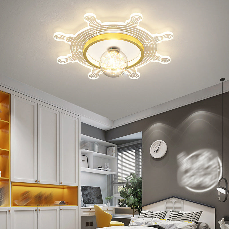 Metal Shaded Ceiling Mount Light Fixture Nordic Style LED Ceiling Lamp