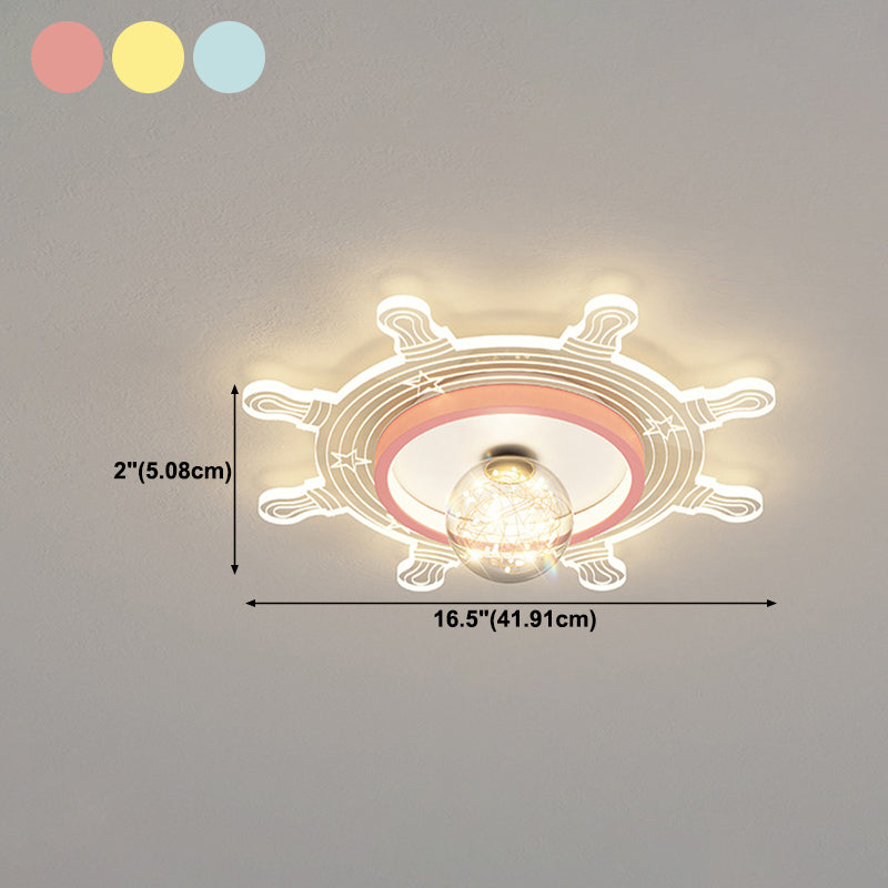 Metal Shaded Ceiling Mount Light Fixture Nordic Style LED Ceiling Lamp