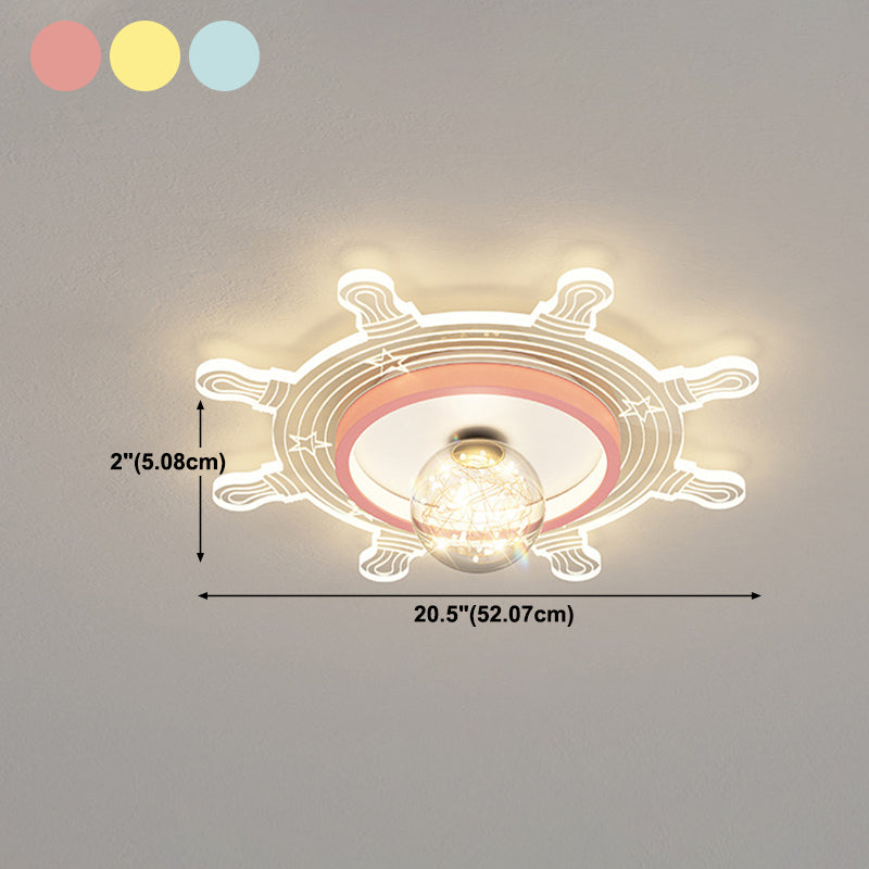 Metal Shaded Ceiling Mount Light Fixture Nordic Style LED Ceiling Lamp