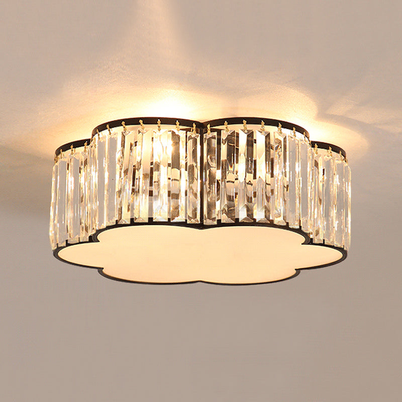 Crystal Ceiling Mounted Fixture Floral Vintage Ceiling Mount Light Fixture