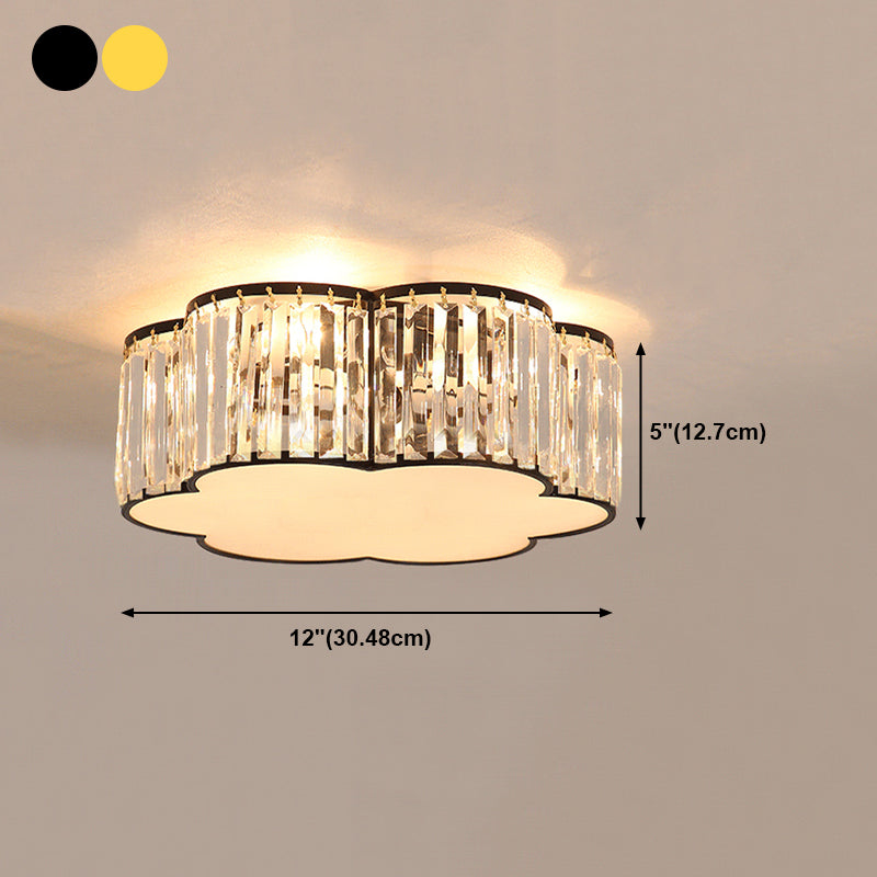 Crystal Ceiling Mounted Fixture Floral Vintage Ceiling Mount Light Fixture