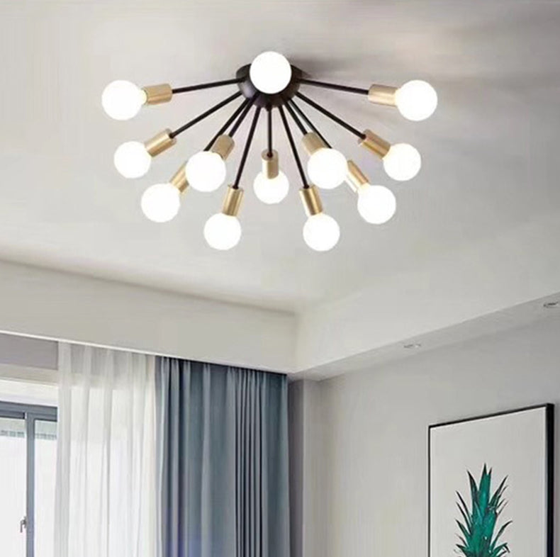 Metal Sputnik Shade Flush Ceiling Light Modern Style Multi Lights Flush Mount Fixture