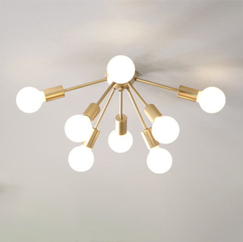 Metal Sputnik Shade Flush Ceiling Light Modern Style Multi Lights Flush Mount Fixture