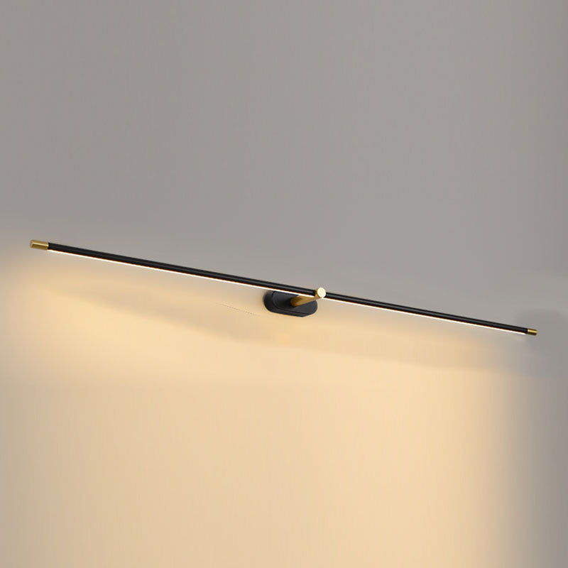 Metal Linear Shape Wall Light Modern 1-Light Mirror Wall Mounted Light Fixture