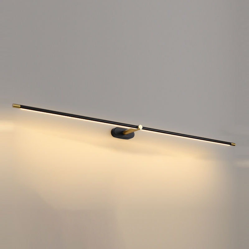 Metal Linear Shape Wall Light Modern 1-Light Mirror Wall Mounted Light Fixture