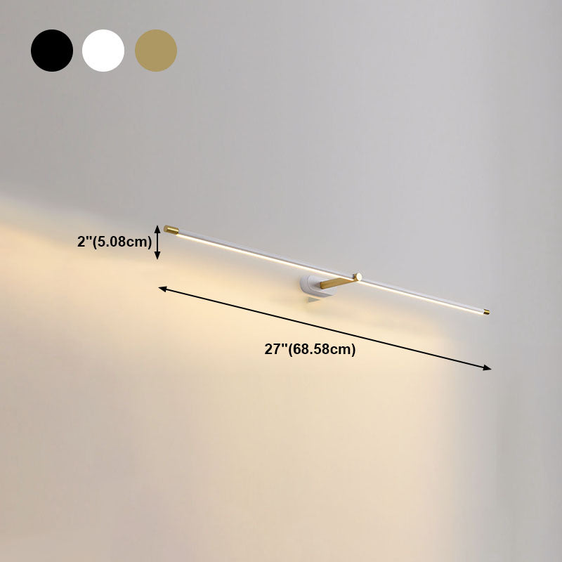 Metal Linear Shape Wall Light Modern 1-Light Mirror Wall Mounted Light Fixture