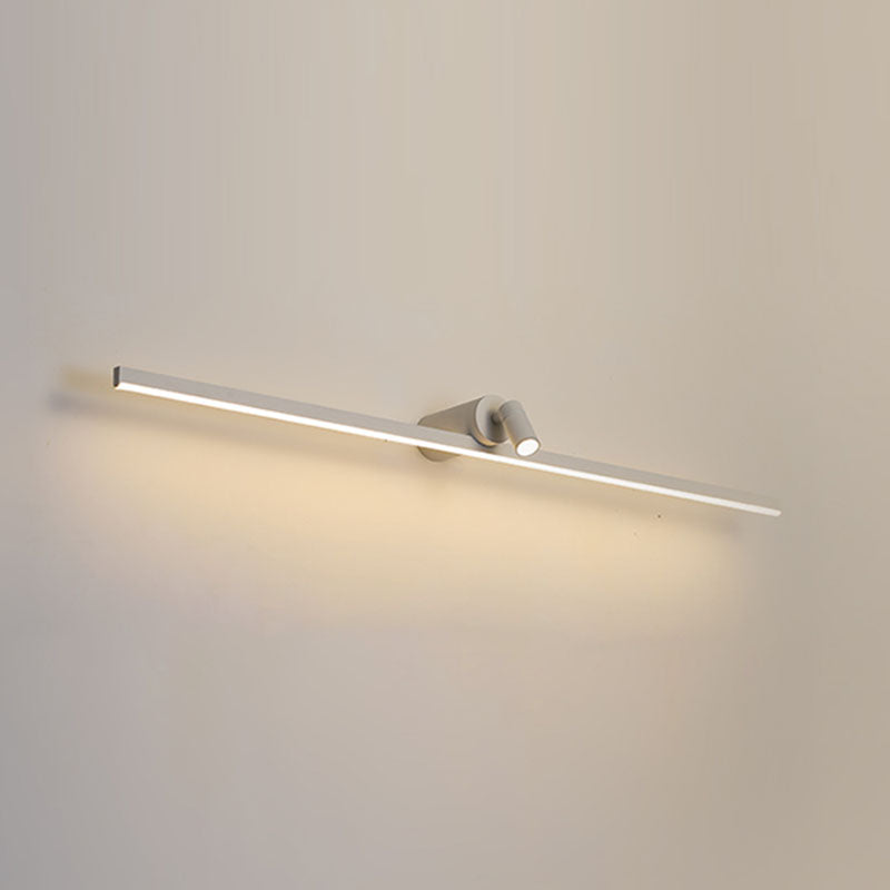 Metal Linear Shape Wall Light Modern 2-Lights Mirror Wall Mount Light Fixture