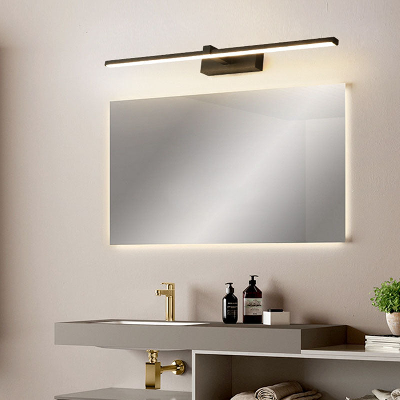 1-Light Modern Metal Vanity Light Straight LED Mirror Light for Bathroom