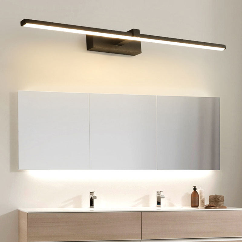 1-Light Modern Metal Vanity Light Straight LED Mirror Light for Bathroom