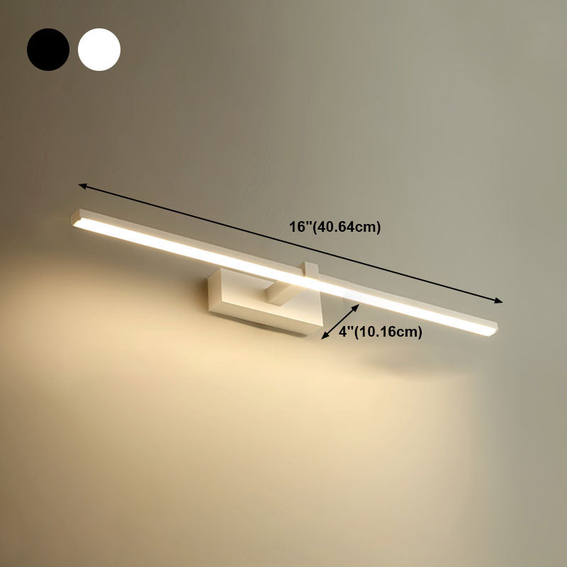 1-Light Modern Metal Vanity Light Straight LED Mirror Light for Bathroom