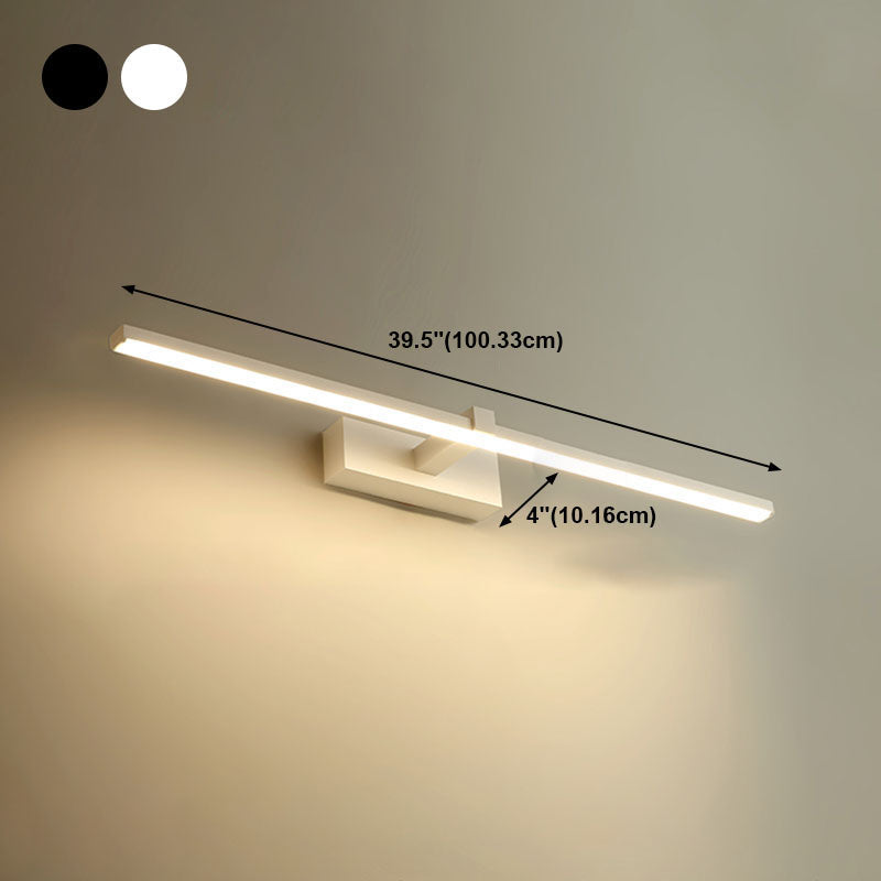 1-Light Modern Metal Vanity Light Straight LED Mirror Light for Bathroom