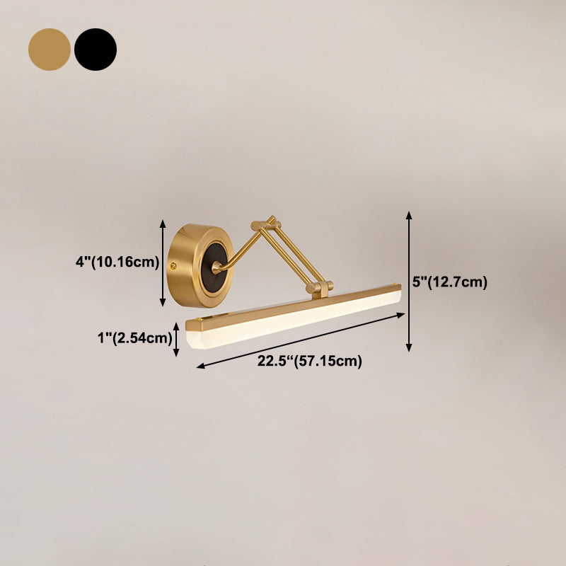 Forma lineal estilo contemporáneo tocador de tocador 1 luz de espejo LED de luz para el baño