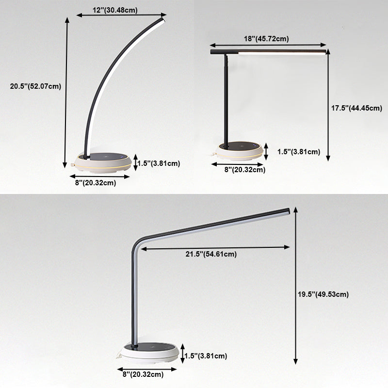 1-Light Linear Table Light Contemporary Metal Nightstand Lamps for Study Room