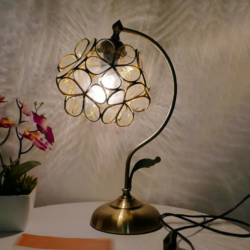 Tiffany Style Table Lamp 1-Light Desk Light with Glass Shade for Bedroom