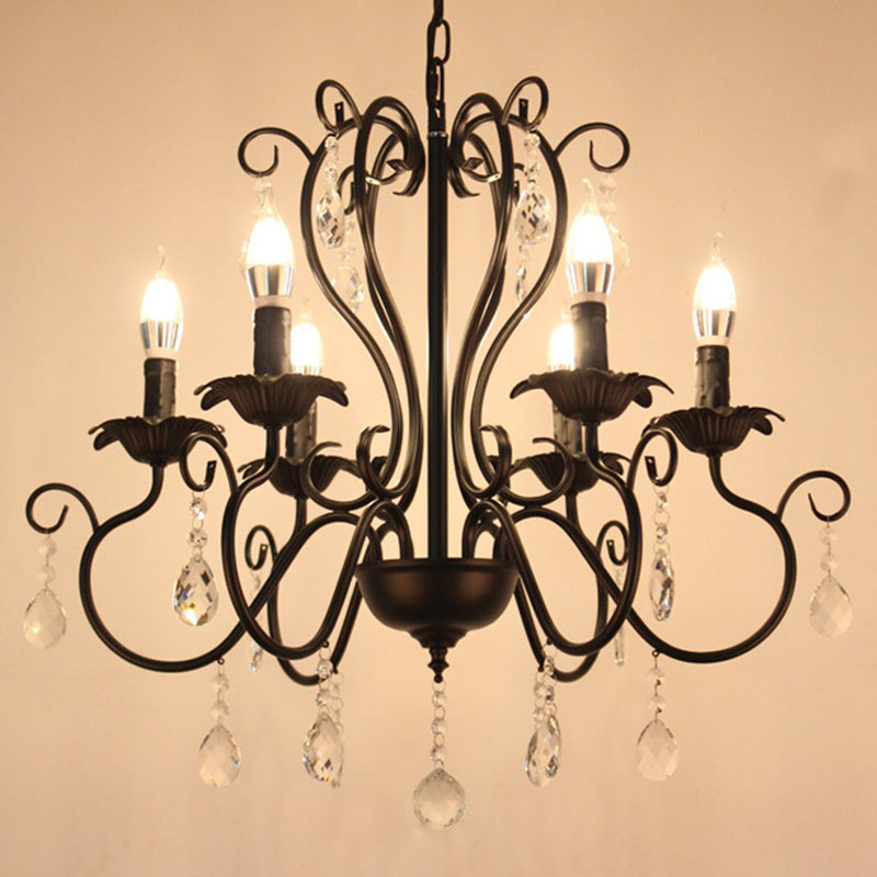 Metal Candle Pendant Lighting European Multi Lights Hanging Lamp