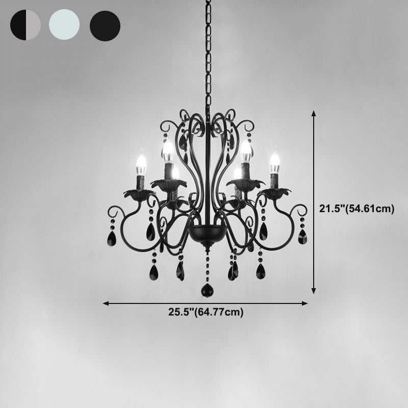 Metal Candle Pendant Lighting European Multi Lights Hanging Lamp