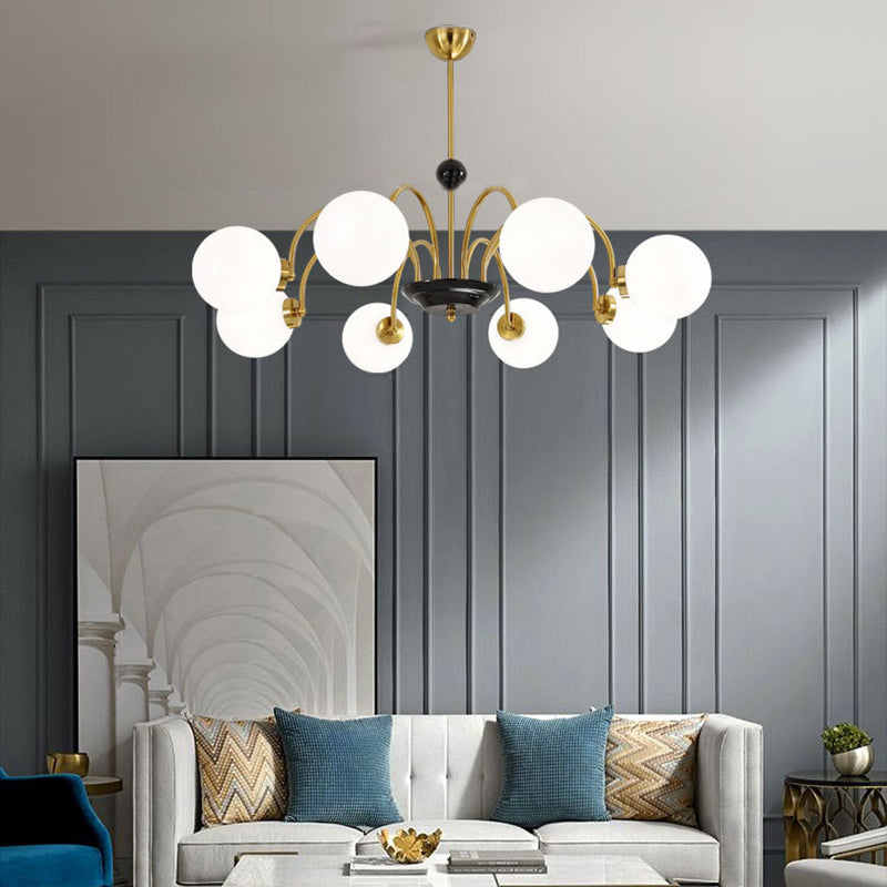 Modern Chandelier Simple Glass Shade Hanging Lighting Fixture for Sitting Room