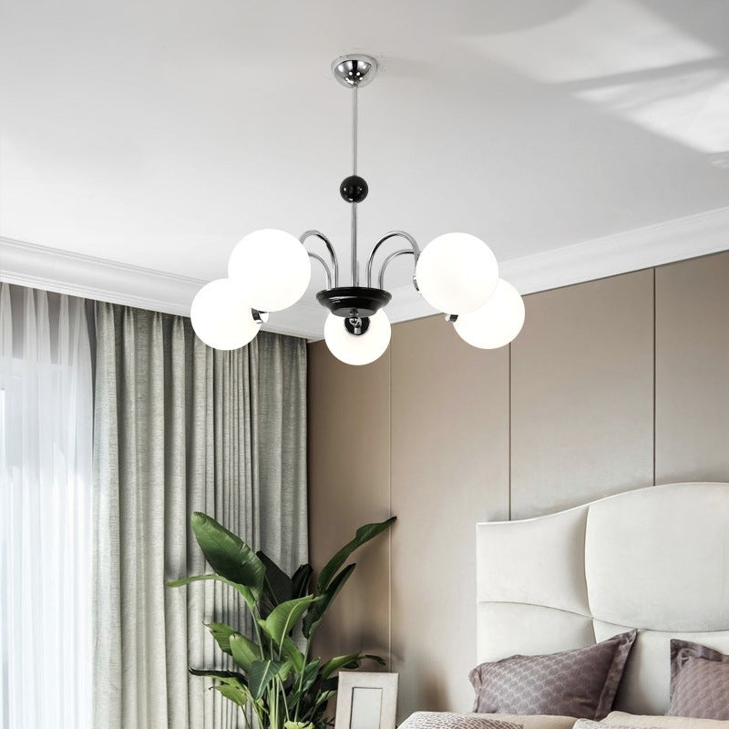 Modern Chandelier Simple Glass Shade Hanging Lighting Fixture for Sitting Room
