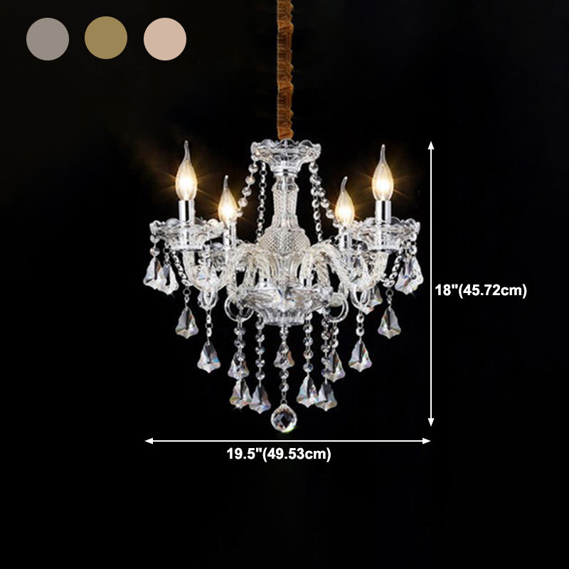 Metal Candle Pendant Lighting European Multi Lights Hanging Lamp Kit