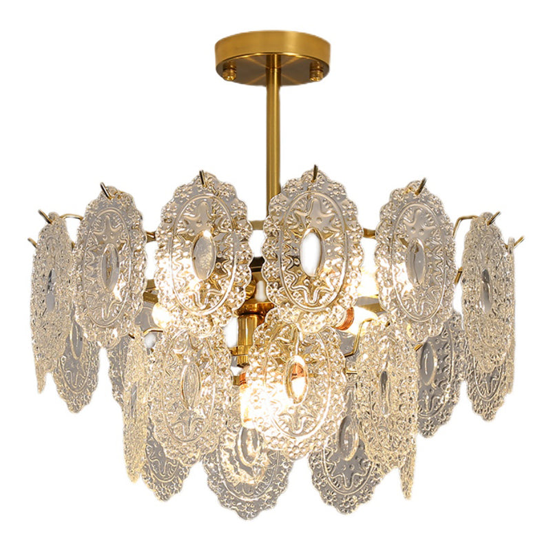 Contemporary Glass Chandelier Light Simple Pendant Lighting Fixtures for Sitting Room