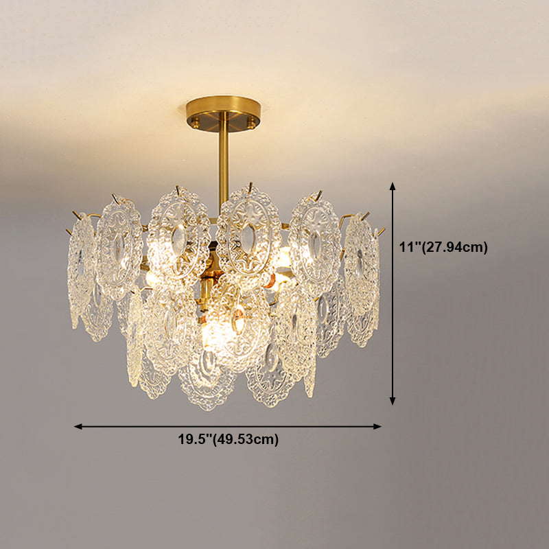 Contemporary Glass Chandelier Light Simple Pendant Lighting Fixtures for Sitting Room