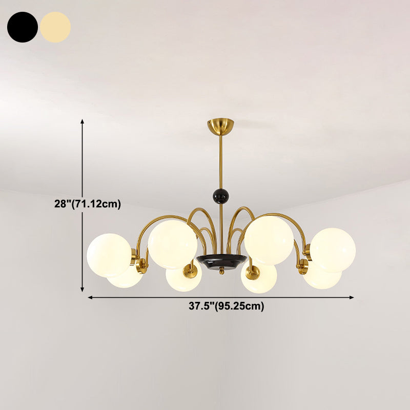 Glass Spherical Shape Chandelier Modern Style Multi Light Chandelier Light for Bedroom