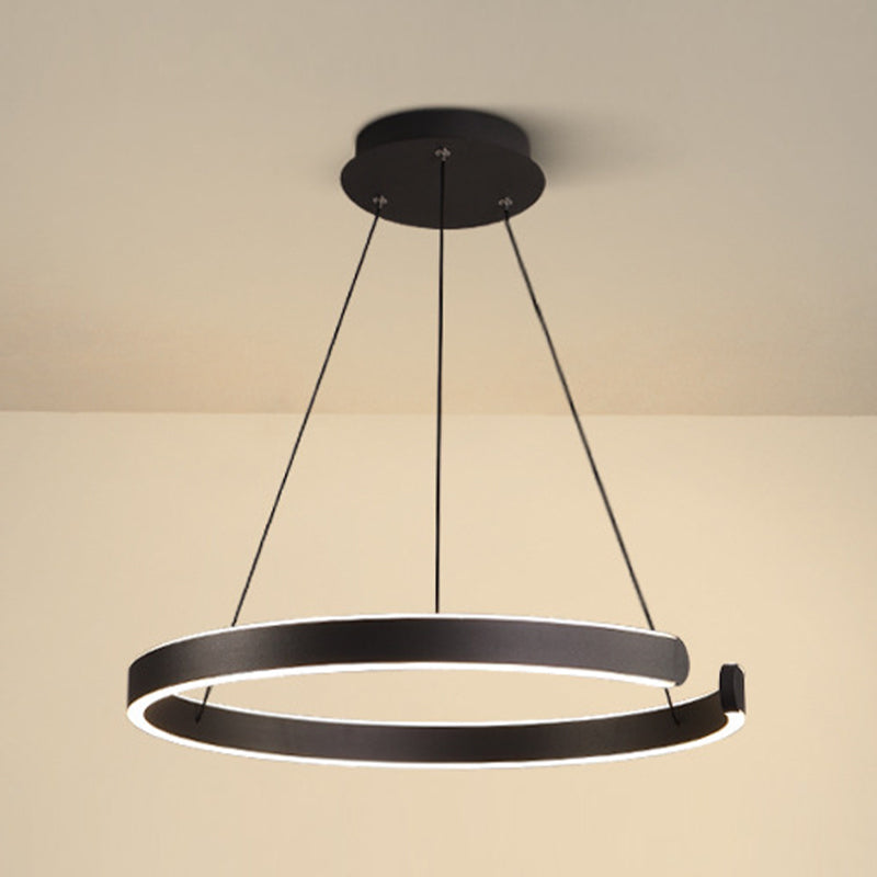 Linear Metal Pendant Light Fixtures Modern Style 2 Light Hanging Light Fixtures in Black