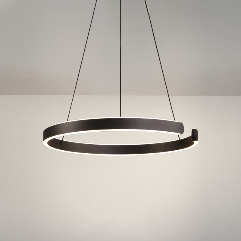 Linear Metal Pendant Light Fixtures Modern Style 2 Light Hanging Light Fixtures in Black