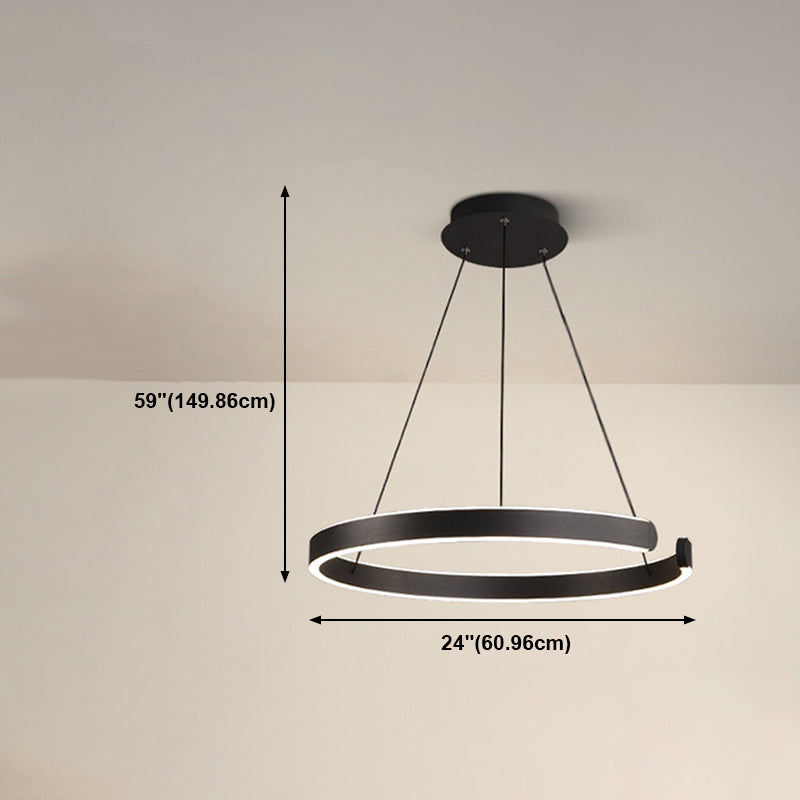 Linear Metal Pendant Light Fixtures Modern Style 2 Light Hanging Light Fixtures in Black