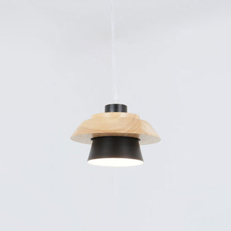 Wood Minimalism Hanging Ceiling Light Cone Pendant Light for Dining Room