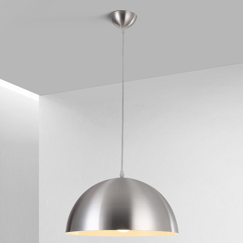 1-Light Dome Pendant Lights Contemporary Metal Macaron Pendant Lamp