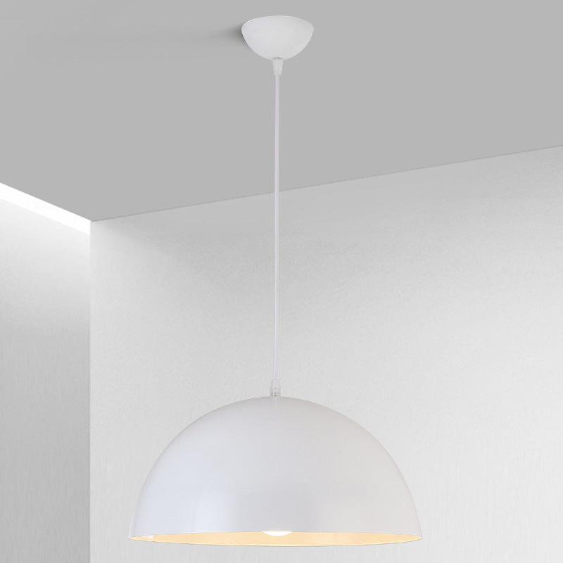 1-Light Dome Pendant Lights Contemporary Metal Macaron Pendant Lamp