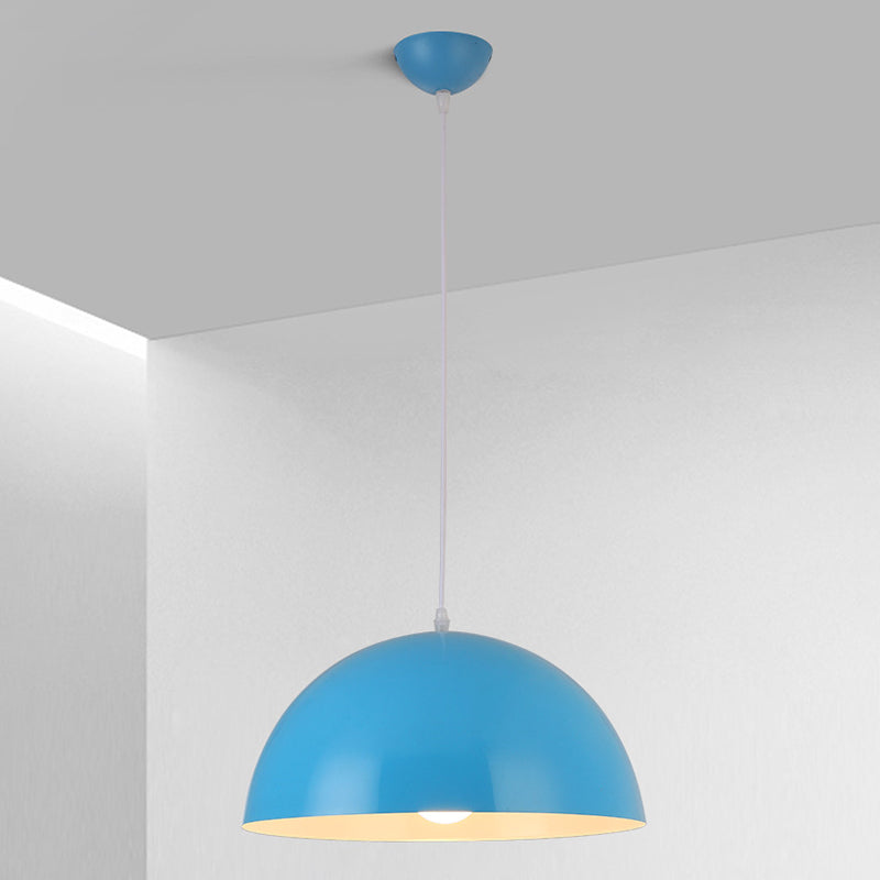 1-Light Dome Pendant Lights Contemporary Metal Macaron Pendant Lamp