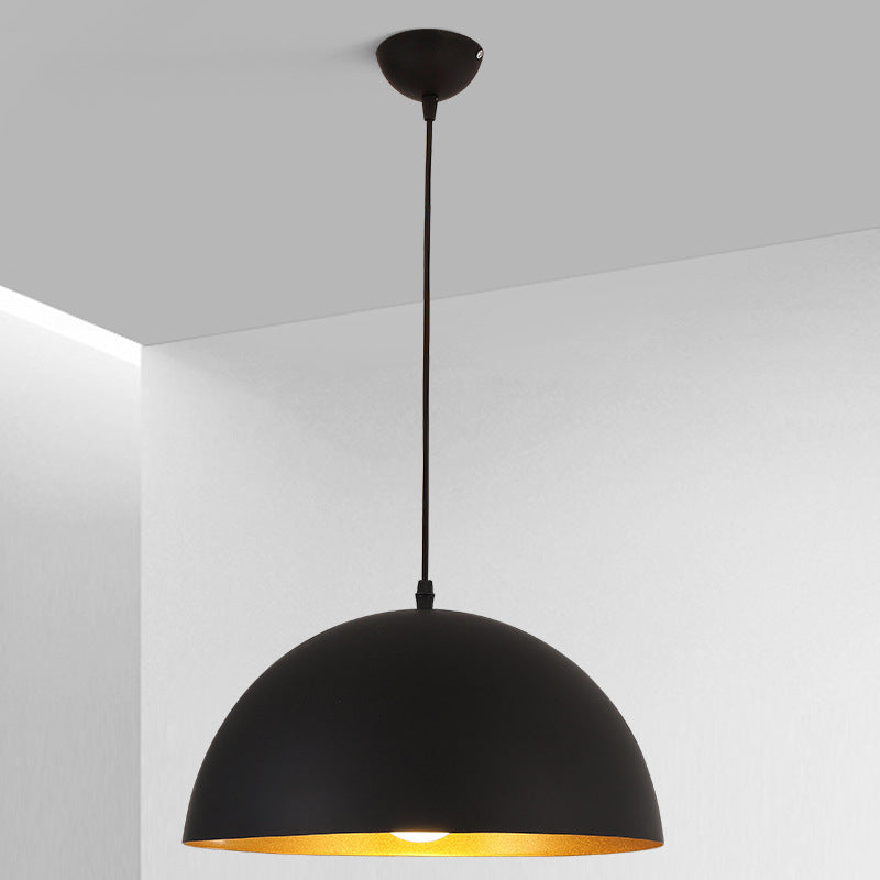 1-Light Dome Pendant Lights Contemporary Metal Macaron Pendant Lamp