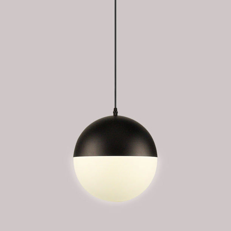 Spherical Shape Hanging Light Modern Style Glass 1 Light Hanging Lamp for Bedside