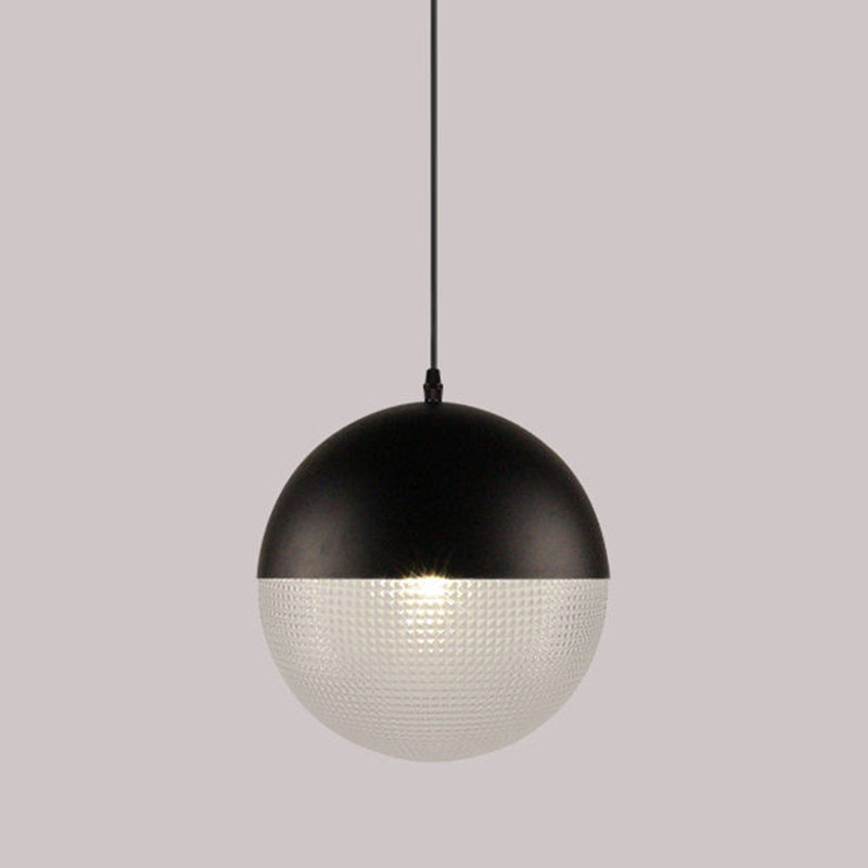 Spherical Shape Hanging Light Modern Style Glass 1 Light Hanging Lamp for Bedside