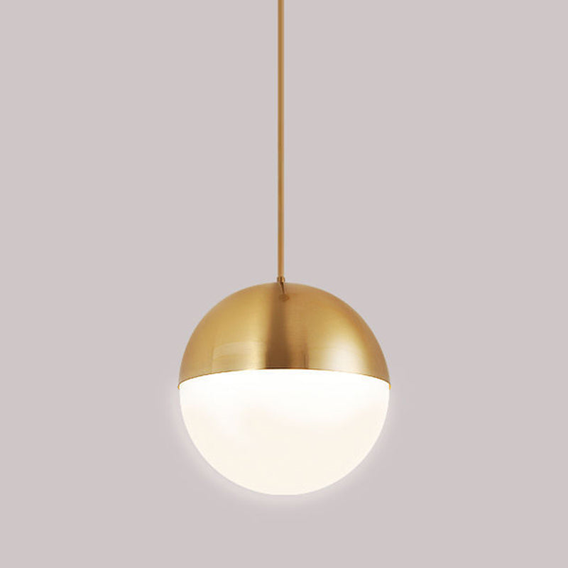 Spherical Shape Hanging Light Modern Style Glass 1 Light Hanging Lamp for Bedside